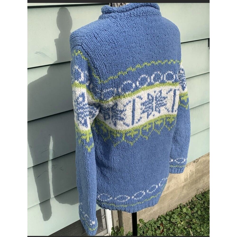 Vintage Yarnworks soft Fuzzy winter snowflake patterned mock neck sweater - Picture 8 of 8